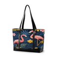 thumbnail image 1 of FORMRS Canvas Laptop Tote Bag for Women with 15.6" Computer Compartments Shoulder Handbag, Floral Flamingo, 1 of 7