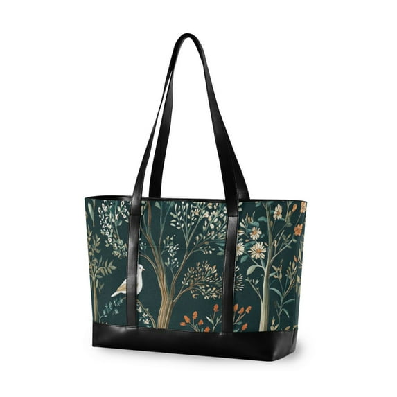 FORMRS Laptop Tote Bag for Women with 15.6" Computer Compartments Handbag, Floral Forest Scene