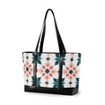 thumbnail image 1 of FORMRS Canvas Laptop Tote Bag for Women with 15.6" Computer Compartments Shoulder Handbag, Flowers Geometric Pattern, 1 of 7