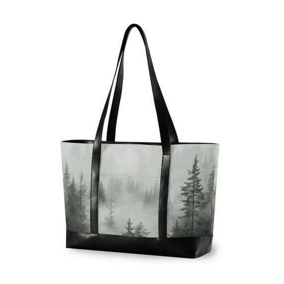 FORMRS Laptop Tote Bag for Women with 15.6" Computer Compartments Handbag, Foggy Forest