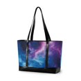 thumbnail image 1 of FORMRS Canvas Laptop Tote Bag for Women with 15.6" Computer Compartments Shoulder Handbag, Galaxy Pattern, 1 of 7