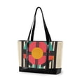 thumbnail image 1 of FORMRS Canvas Laptop Tote Bag for Women with 15.6" Computer Compartments Shoulder Handbag, Geometric Circle, 1 of 7