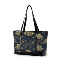 FORMRS Laptop Tote Bag for Women with 15.6" Computer Compartments Handbag, Gold Art Pattern