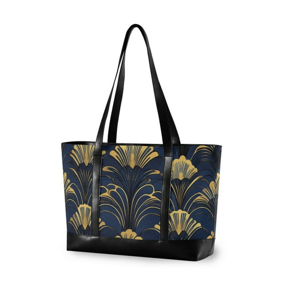 FORMRS Laptop Tote Bag for Women with 15.6" Computer Compartments Handbag, Gold Art Pattern