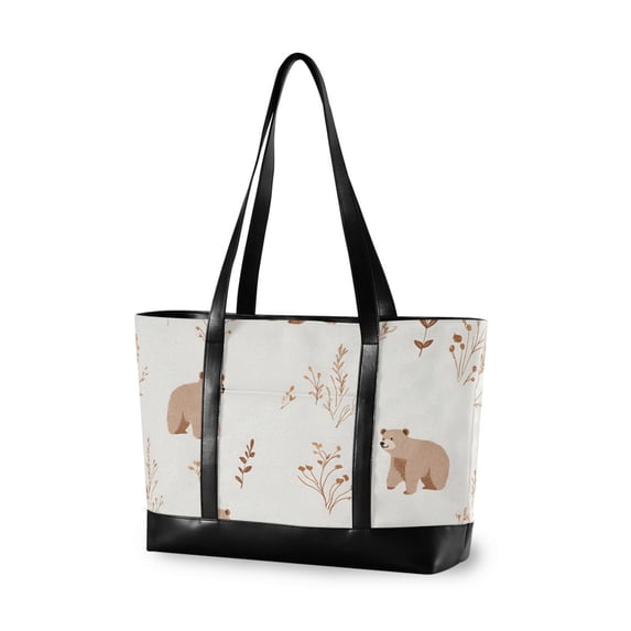FORMRS Laptop Tote Bag for Women with 15.6" Computer Compartments Handbag, Gray Bears