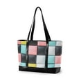 thumbnail image 1 of FORMRS Laptop Tote Bag for Women with 15.6" Computer Compartments Handbag, Gray Checkered Pattern, 1 of 7
