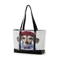 thumbnail image 1 of FORMRS Canvas Laptop Tote Bag for Women with 15.6" Computer Compartments Shoulder Handbag, Gray Cute Dog Artist, 1 of 7