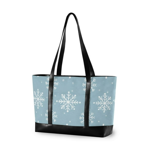 FORMRS Laptop Tote Bag for Women with 15.6" Computer Compartments Handbag, Gray Snowflake