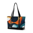 thumbnail image 1 of FORMRS Canvas Laptop Tote Bag for Women with 15.6" Computer Compartments Shoulder Handbag, Green Abstract Wavy, 1 of 7