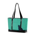 thumbnail image 1 of FORMRS Canvas Laptop Tote Bag for Women with 15.6" Computer Compartments Shoulder Handbag, Green Cat, 1 of 7
