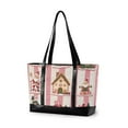 thumbnail image 1 of FORMRS Canvas Laptop Tote Bag for Women with 15.6" Computer Compartments Shoulder Handbag, Green Christmas Houses, 1 of 7