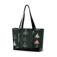 thumbnail image 1 of FORMRS Canvas Laptop Tote Bag for Women with 15.6" Computer Compartments Shoulder Handbag, Green Christmas Trees, 1 of 7