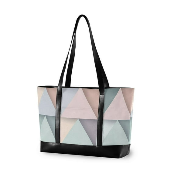 FORMRS Laptop Tote Bag for Women with 15.6" Computer Compartments Handbag, Green Geometric