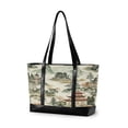 thumbnail image 1 of FORMRS Canvas Laptop Tote Bag for Women with 15.6" Computer Compartments Shoulder Handbag, Green Mountain Pattern, 1 of 7