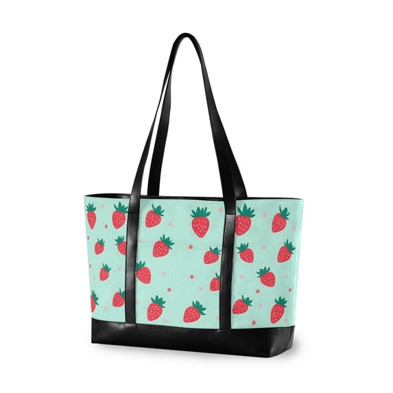 FORMRS Laptop Tote Bag for Women with 15.6" Computer Compartments Handbag, Green Strawberry