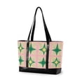 thumbnail image 1 of FORMRS Canvas Laptop Tote Bag for Women with 15.6" Computer Compartments Shoulder Handbag, Green Symmetrical Stars, 1 of 7