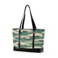 thumbnail image 1 of FORMRS Canvas Laptop Tote Bag for Women with 15.6" Computer Compartments Shoulder Handbag, Green Wave Pattern, 1 of 7