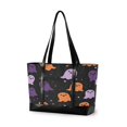 thumbnail image 1 of FORMRS Canvas Laptop Tote Bag for Women with 15.6" Computer Compartments Shoulder Handbag, Halloween Orange Ghosts, 1 of 7