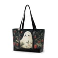 thumbnail image 1 of FORMRS Canvas Laptop Tote Bag for Women with 15.6" Computer Compartments Shoulder Handbag, Happy Ghost, 1 of 7