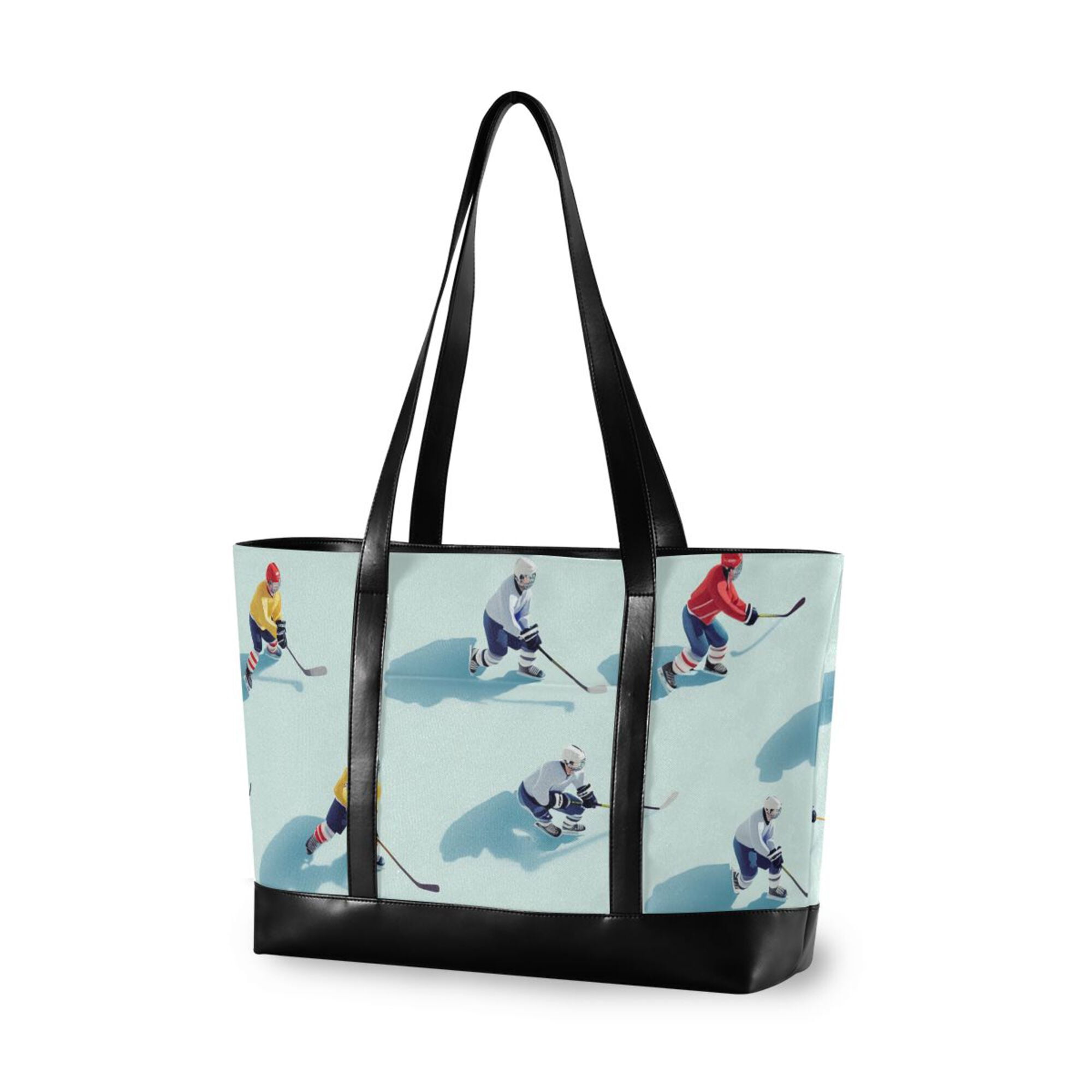FORMRS Canvas Laptop Tote Bag for Women with 15.6" Computer Compartments Shoulder Handbag, Ice Hockey