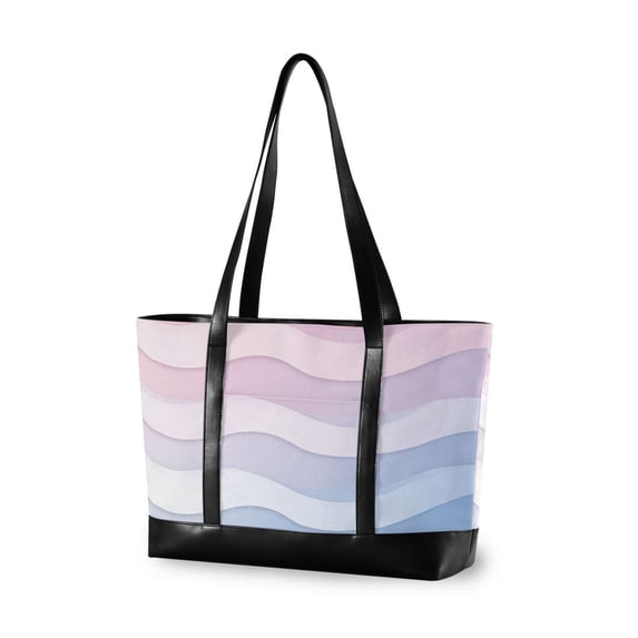 FORMRS Canvas Laptop Tote Bag for Women with 15.6" Computer Compartments Shoulder Handbag, Light Blue Gradient