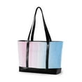 thumbnail image 1 of FORMRS Canvas Laptop Tote Bag for Women with 15.6" Computer Compartments Shoulder Handbag, Light Blue Stripes, 1 of 7