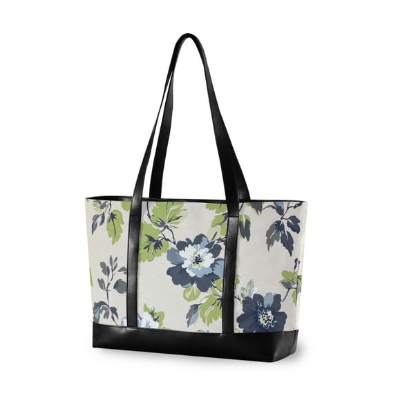 FORMRS Laptop Tote Bag for Women with 15.6" Computer Compartments Handbag, Light Floral Pattern