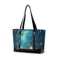 thumbnail image 1 of FORMRS Canvas Laptop Tote Bag for Women with 15.6" Computer Compartments Shoulder Handbag, Magical Forest Glowing Lights, 1 of 7