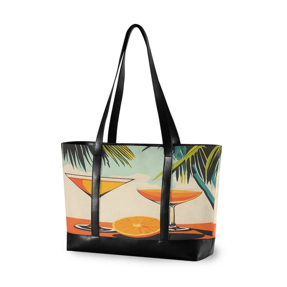 FORMRS Laptop Tote Bag for Women with 15.6" Computer Compartments Handbag, Mid Century Glasses