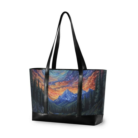FORMRS Laptop Tote Bag for Women with 15.6" Computer Compartments Handbag, Mountains and Forests