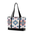thumbnail image 1 of FORMRS Canvas Laptop Tote Bag for Women with 15.6" Computer Compartments Shoulder Handbag, Navy Blossom Mosaic, 1 of 7