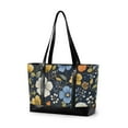 thumbnail image 1 of FORMRS Canvas Laptop Tote Bag for Women with 15.6" Computer Compartments Shoulder Handbag, Navy Floral Pattern, 1 of 7
