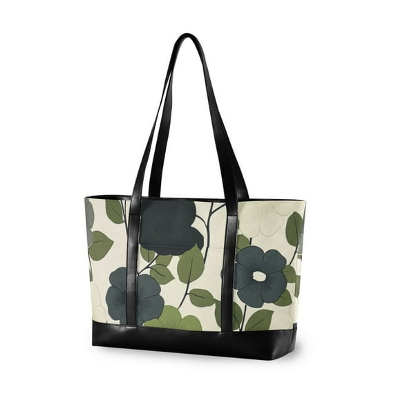 FORMRS Laptop Tote Bag for Women with 15.6" Computer Compartments Handbag, Navy Flower