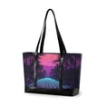 thumbnail image 1 of FORMRS Canvas Laptop Tote Bag for Women with 15.6" Computer Compartments Shoulder Handbag, Night Neon Road, 1 of 7