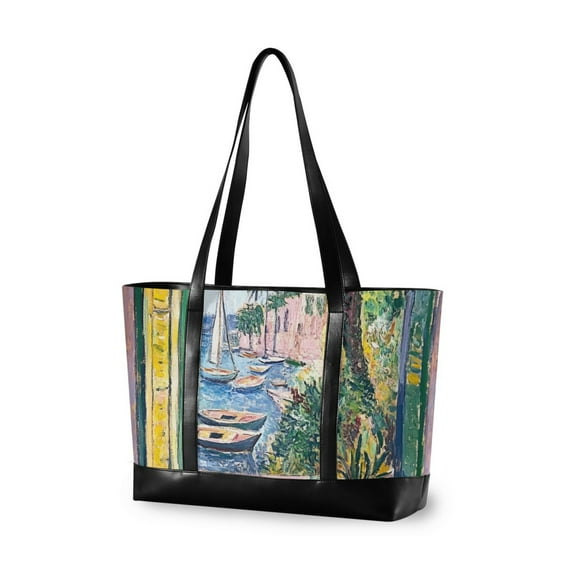 FORMRS Laptop Tote Bag for Women with 15.6" Computer Compartments Handbag, Ocean Boat