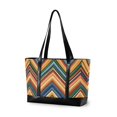 thumbnail image 1 of FORMRS Canvas Laptop Tote Bag for Women with 15.6" Computer Compartments Shoulder Handbag, Orange Geometric, 1 of 7