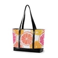 thumbnail image 1 of FORMRS Canvas Laptop Tote Bag for Women with 15.6" Computer Compartments Shoulder Handbag, Orange Grapefruit Slices, 1 of 7