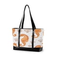 thumbnail image 1 of FORMRS Canvas Laptop Tote Bag for Women with 15.6" Computer Compartments Shoulder Handbag, Orange Seahorse, 1 of 7