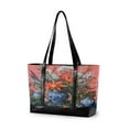 thumbnail image 1 of FORMRS Laptop Tote Bag for Women with 15.6" Computer Compartments Handbag, Orange Vibrant Flowers, 1 of 7
