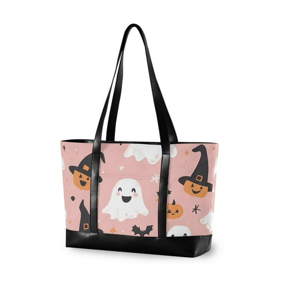 FORMRS Laptop Tote Bag for Women with 15.6" Computer Compartments Handbag, Pastel Pink Halloween
