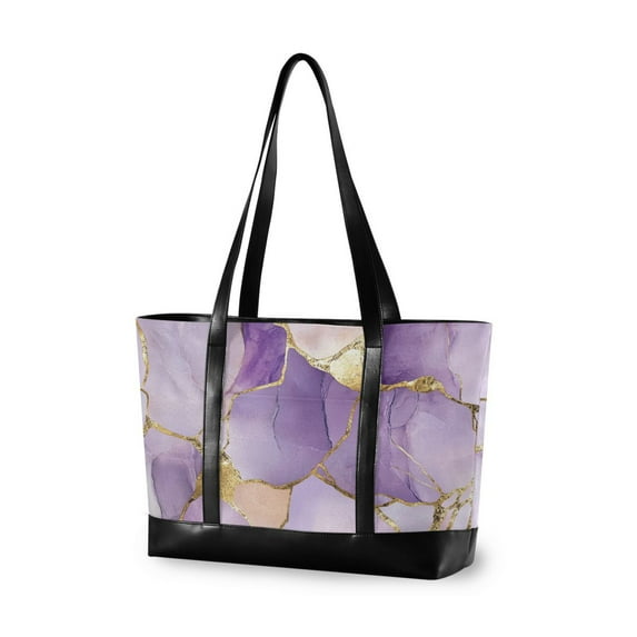 FORMRS Laptop Tote Bag for Women with 15.6" Computer Compartments Handbag, Pastel Purple Marble Pattern