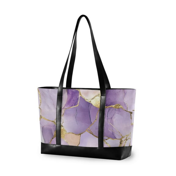 FORMRS Laptop Tote Bag for Women with 15.6" Computer Compartments Handbag, Pastel Purple Marble Pattern