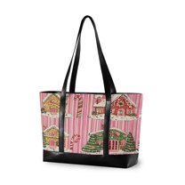 FORMRS Laptop Tote Bag for Women with 15.6" Computer Compartments Handbag, Pink Christmas House