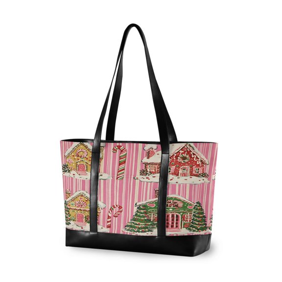 FORMRS Laptop Tote Bag for Women with 15.6" Computer Compartments Handbag, Pink Christmas House