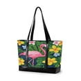 thumbnail image 1 of FORMRS Canvas Laptop Tote Bag for Women with 15.6" Computer Compartments Shoulder Handbag, Pink Flamingo Pattern, 1 of 7