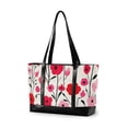 thumbnail image 1 of FORMRS Canvas Laptop Tote Bag for Women with 15.6" Computer Compartments Shoulder Handbag, Pink Floral, 1 of 7