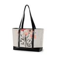 thumbnail image 1 of FORMRS Canvas Laptop Tote Bag for Women with 15.6" Computer Compartments Shoulder Handbag, Pink Flower, 1 of 7