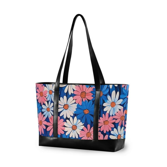FORMRS Laptop Tote Bag for Women with 15.6" Computer Compartments Handbag, Pink Flowers Pattern