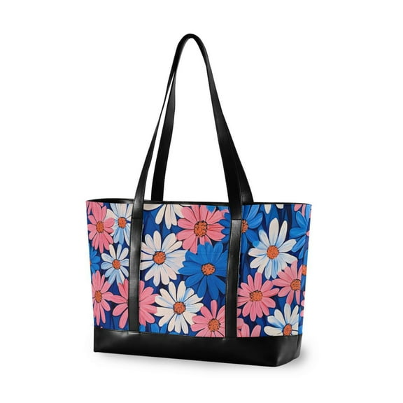 FORMRS Laptop Tote Bag for Women with 15.6" Computer Compartments Handbag, Pink Flowers Pattern