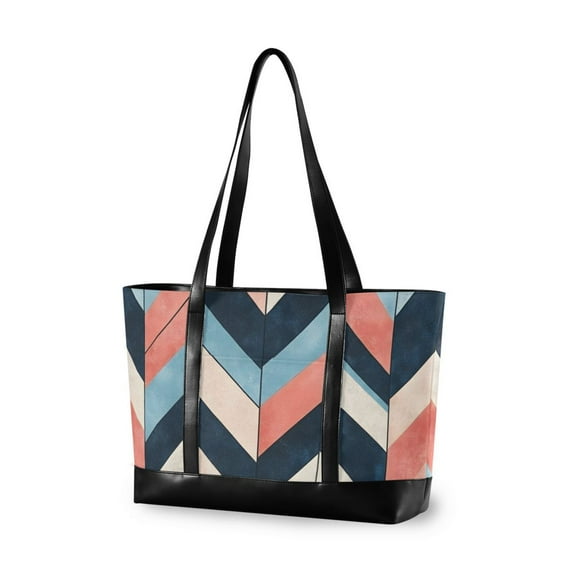 FORMRS Laptop Tote Bag for Women with 15.6" Computer Compartments Handbag, Pink Geometric